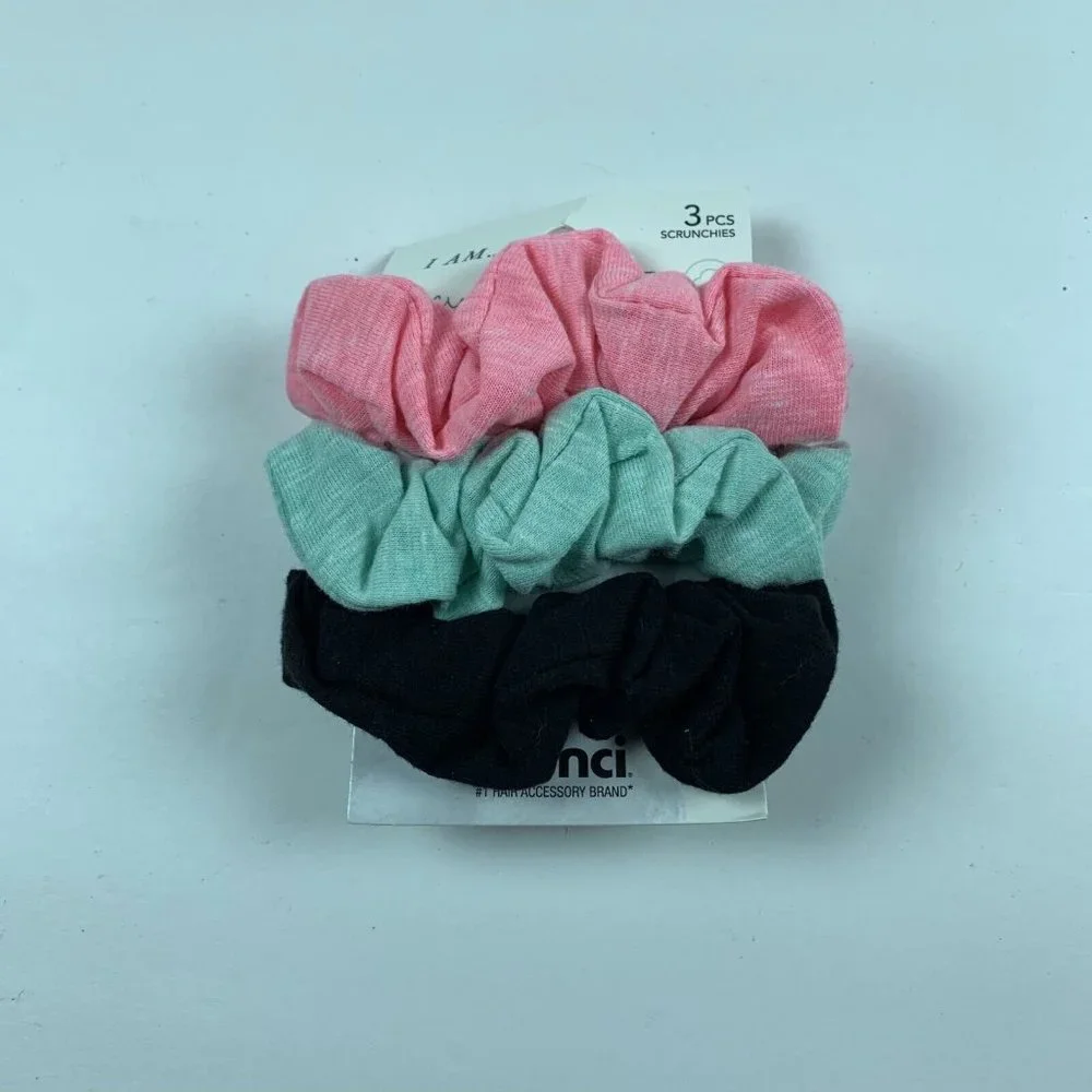 Scunci Hair Scrunchies Band Women's One Size Multicolor‎ Cotton 3 Piece 6187